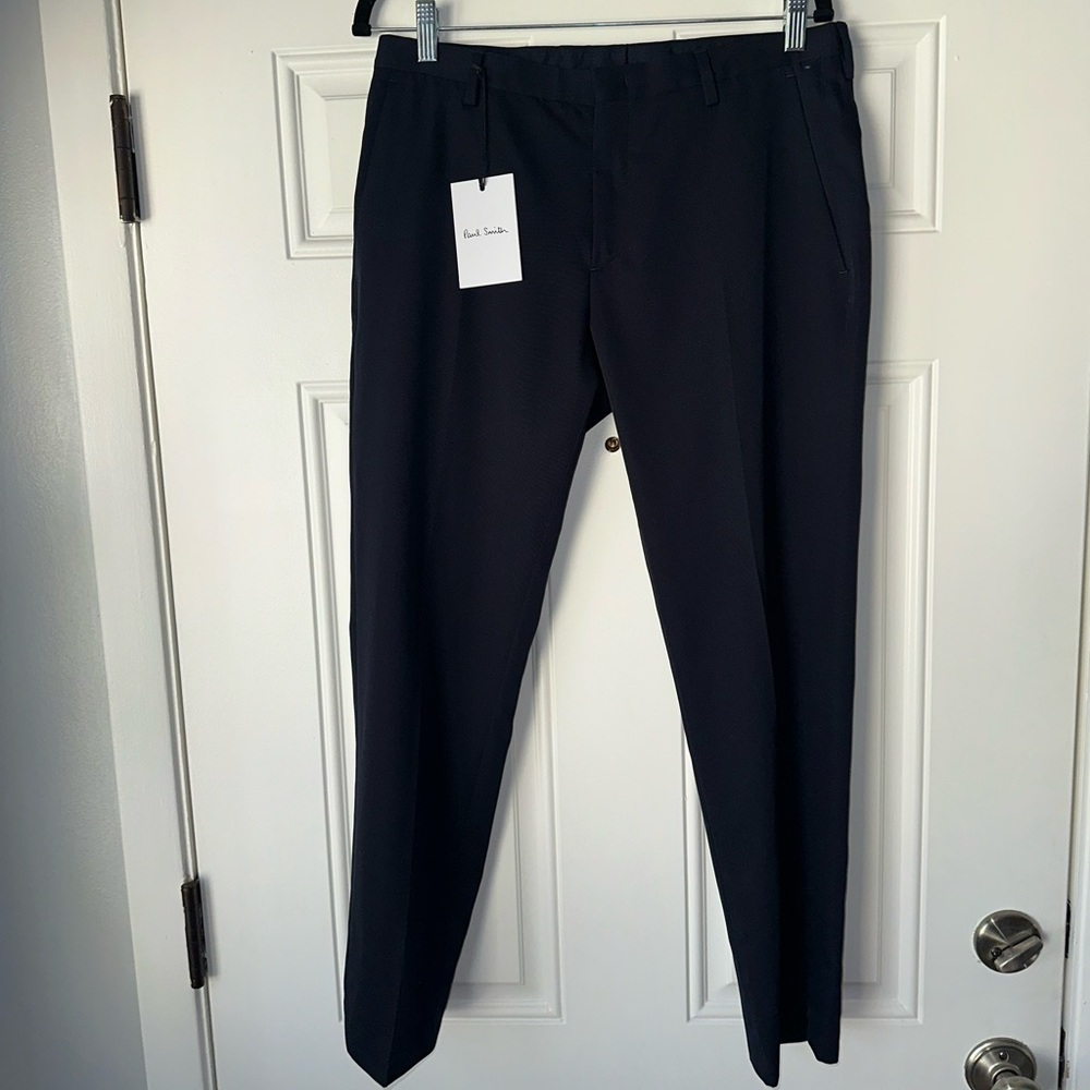 NWT PAUL SMITH NAVY BLUE GENTS TROUSER MEN’s pants size 30 30” 100% wool